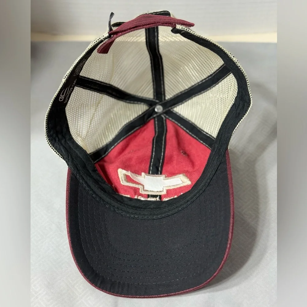 Outdoor Cap Chevrolet Bow tie Weathered Canvas Mesh Trucker Baseball Cap Hat